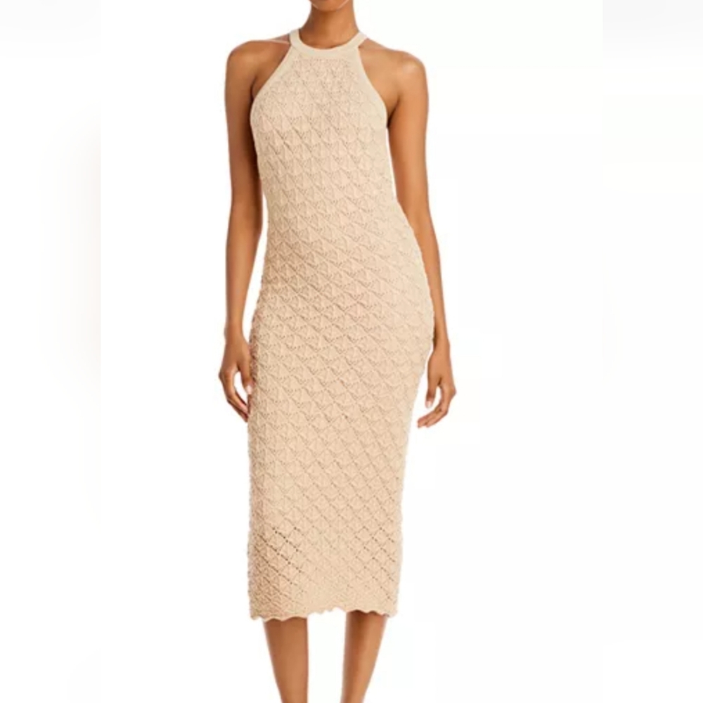 Alice + Olivia Beige Midi Dress